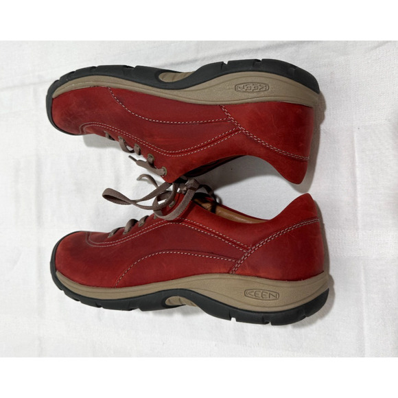 Womens Keen Leather Outdoor Hiking Laced Athletic Shoes Sz 9.5 Brick Red EUC - Picture 4 of 8
